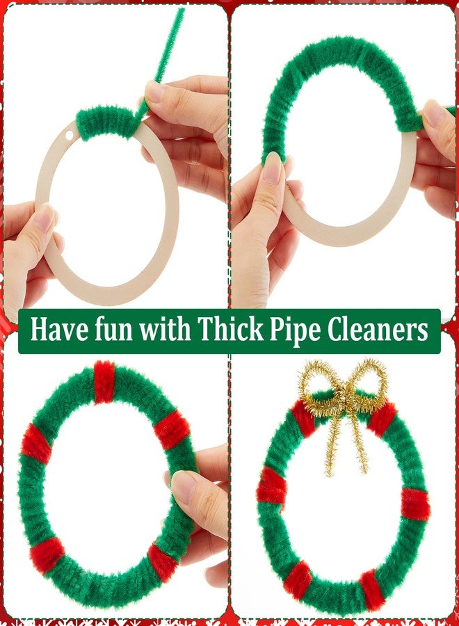 DoubleFill Christmas Crafts for Kids -Create Your Own Wooden Christmas Wreath Ornaments DIY Winter Arts and Craft Kit Activity Project Unfinished Wood Xmas Party Crafts Decorations - Image 5
